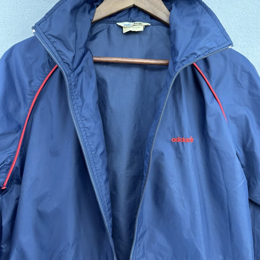 80s Adidas Full Zip Long Sleeve Track Wind Breaker Jacket‎ Asian Characters VTG